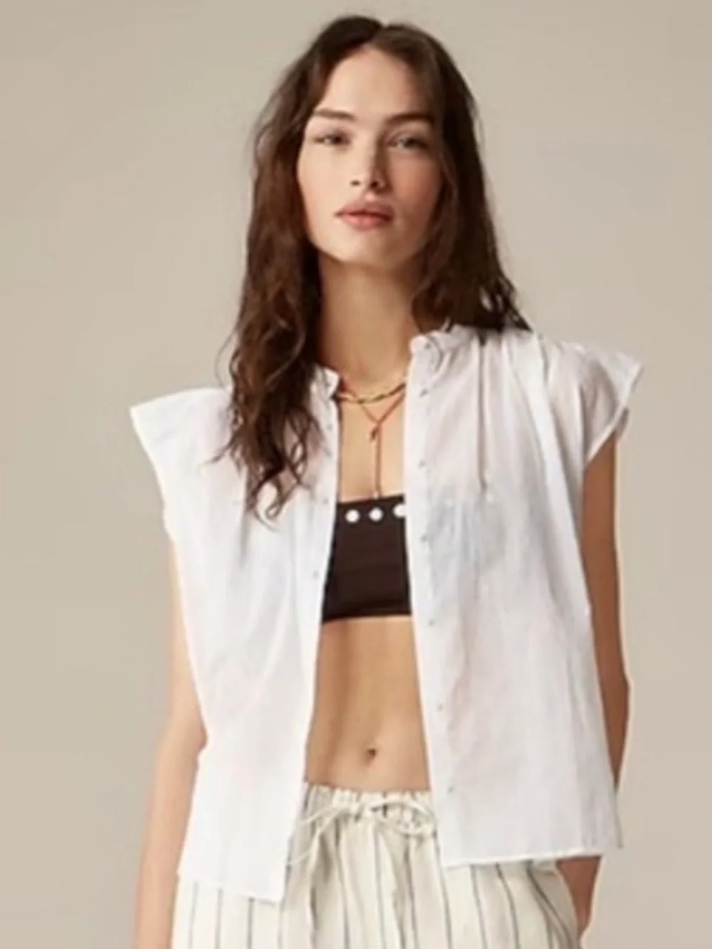 J Crew Top M Vacation White